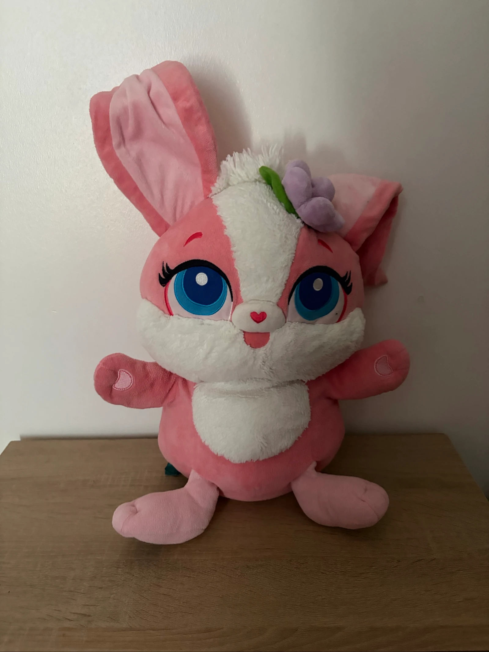 Peluche lapin rose 